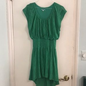 Anthropologie Green Lacey High Low Dress